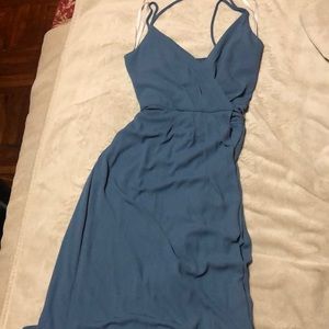 David’s Bridal Steel Blue Dress